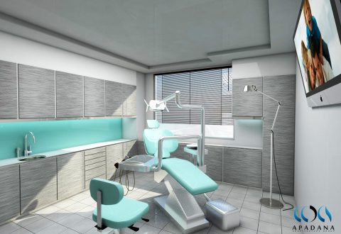 مدل آماده کلینیک دندانپزشکی در اسکچاپ به همراه تنظیمات رندر